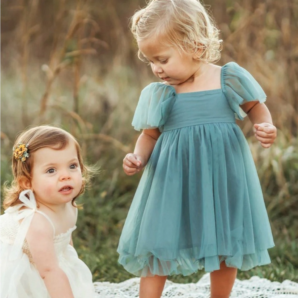 Charming Teal Toddler Dress